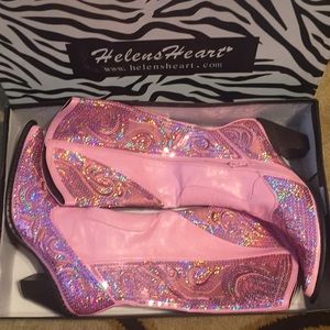 Helen Heart pink wedding boots